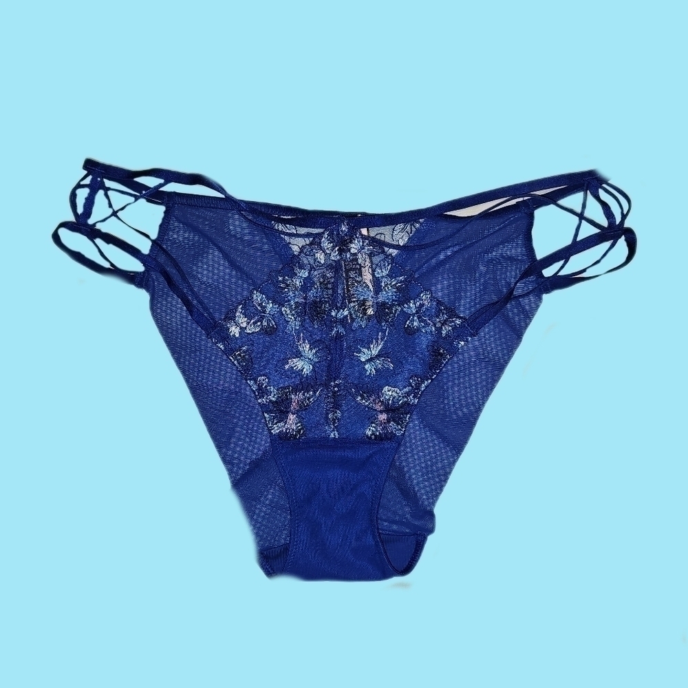 NWT Victoria's Secret Sexy Strappy Butterfly Embroidered High Cut Bikini Panties